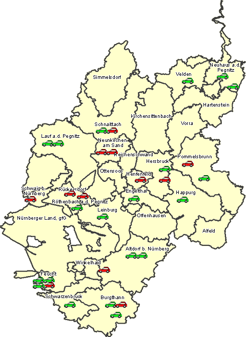 Landkarte des Landkreises